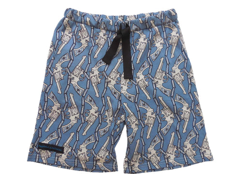 men's pyjama sleep shorts summer Guns light blue