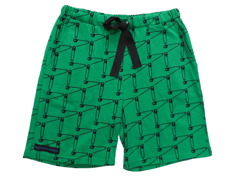 mens pyjama sleep shorts summer safety first green