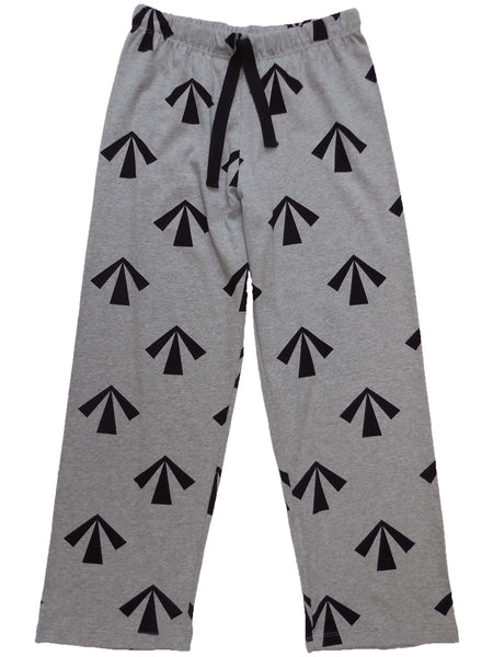 mens & womens long pyjama pants 190 gsm convict arrow grey