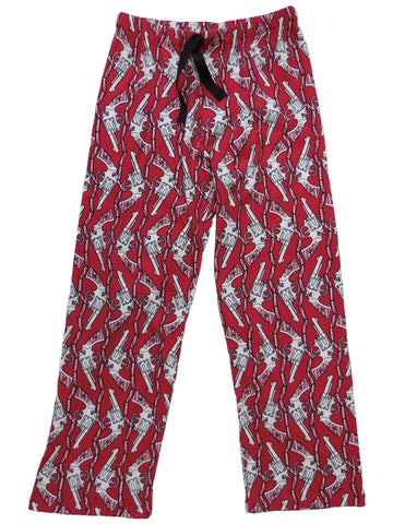 mens & womens long pyjama pants 190 gsm warm red 