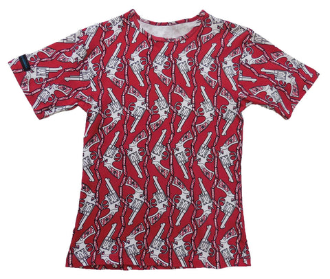mens & womens pyjama tee 190 gsm 'The .38 Special' red