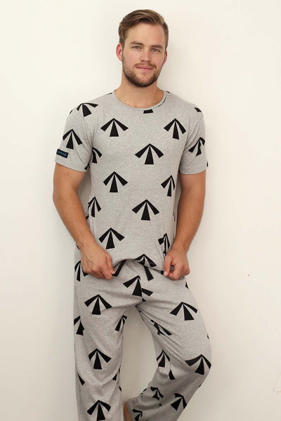 mens pyjama tee 190 gsm 'The Convicted' grey