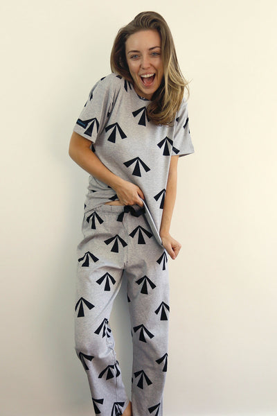 womens pyjama tee 190 gsm 'The Convicted' grey